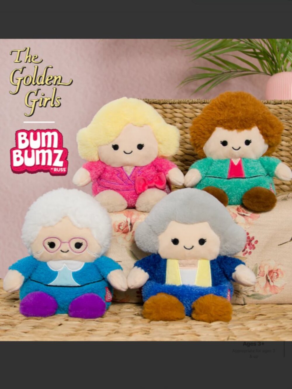 Golden‎ Girls BumBumz Complete Set | Rose, Blanche, Dorothy, Sophia | NWT